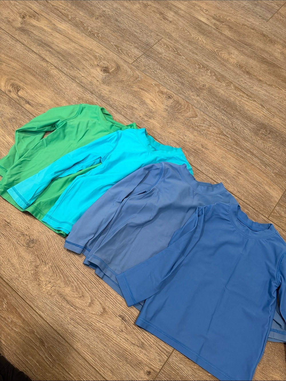 Primary Kids Rashguard Set in Green, Aqua, Teal, Navy Blue